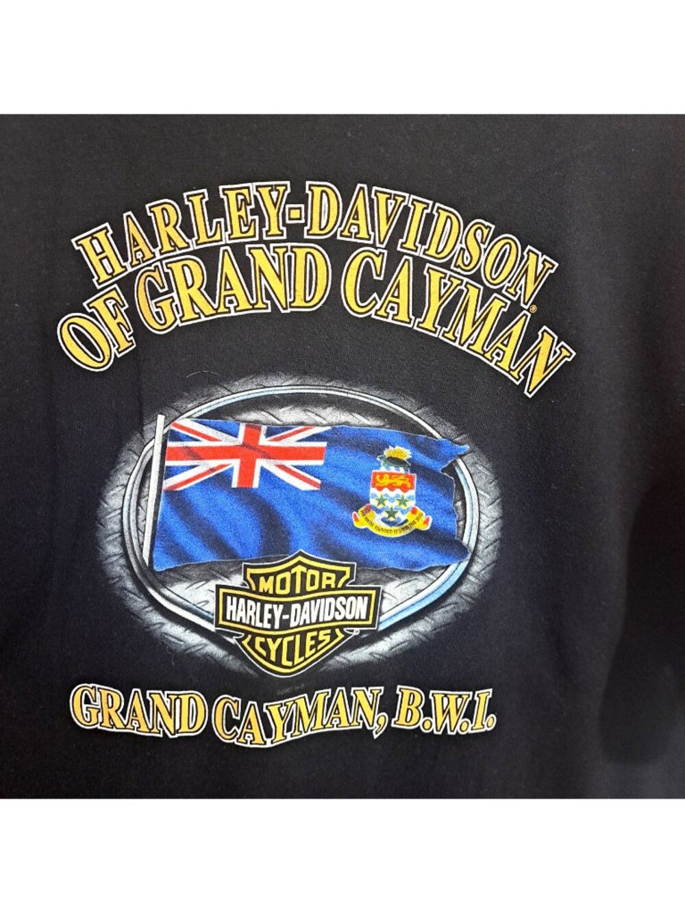 Harley-Davidson L Black T-Shirt Grand Cayman British West Indies Vintage 2005